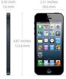 Apple iPhone 5 medidas y dimensiones